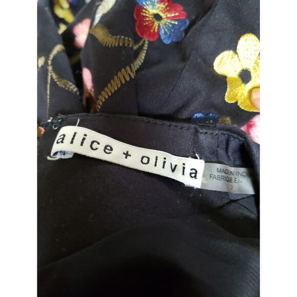 Alice + Olivia Embroidered Dress Floral Birds Flowers Butterfly Sz 2 (V5 - Picture 9 of 10